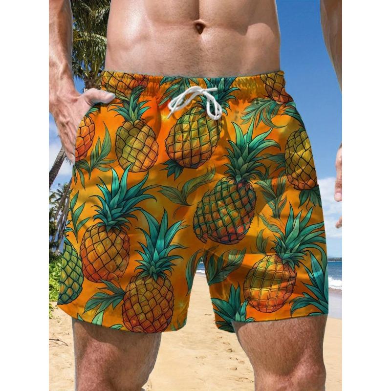 Summer Men's 3D Printed Beach Shorts Fashion Versatile Trend Breathable Casual Vacation Style