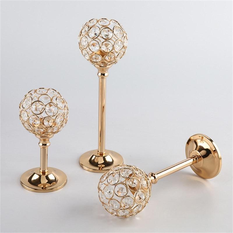 Porte-cristal doré Bougeoir moderne pour bougie chauffe-plat Support de Noël X3UC