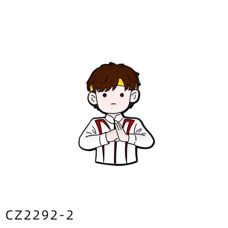 National Ping Sha Head Combination Cartoon Badge Athlete Metal Brooch Clothes Bag Accessories Gift Commemorative Badge