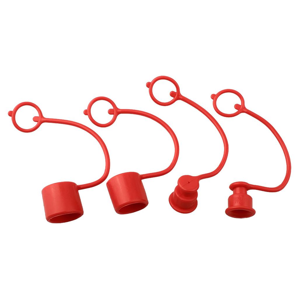 2 Sets Flat For Hydraulic Coupler For Hydraulic Quick Connector PVC Rubber Dust Cap Dust Cover With Tear-Resistant Structure