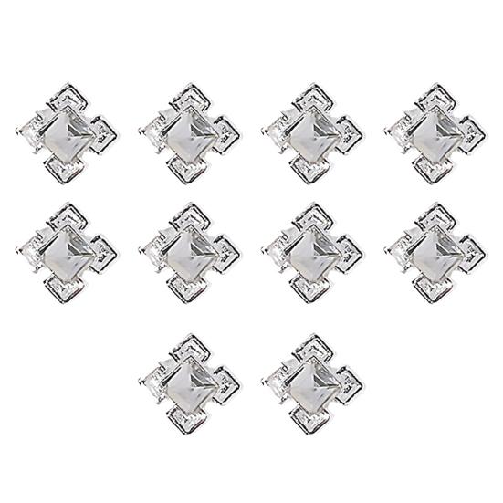 

10 шт. мини-сплав для ногтей, не падающий трехмерный блестящий художественный сверкающий DIY дизайн ногтей, украшение, серебряный бант F