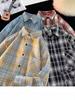 Chemise Veste à Manches Longues à Carreaux Rétro Unisexe - Style Haut de Gamme Printemps/Automne 2026, Coupe Ample
