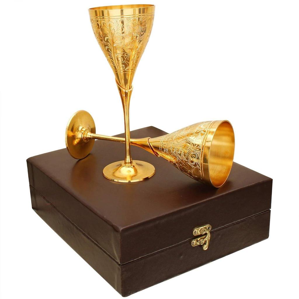 Set of 2 Hammered Copper Nickel Lined Champagne Coupes/ Flutes/ Wine Glasses in Gift Box