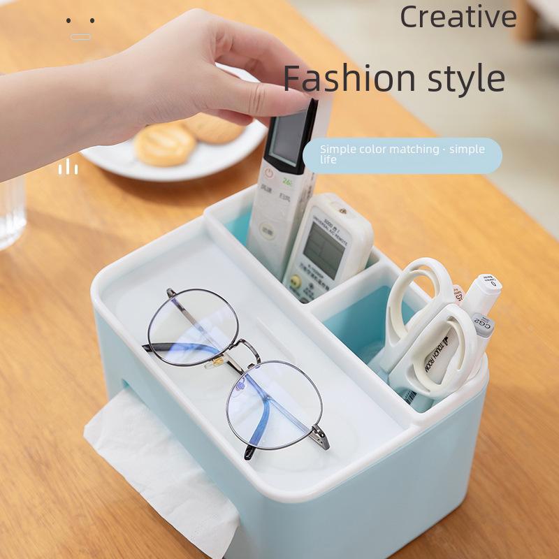 Desktop Remote Control and Tissue Storage Box: Dust-Proof, Simple, Creative, Multi-Functional Organizer for Living Room Coffee Table