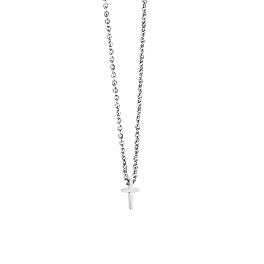 Religious Fashion Female Cross Necklace For Women Gold Silver Color Stainless Steel Small Cross Pendant Jewelry Gift
