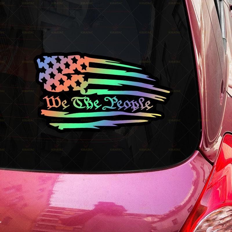 1 Stück Wir sind Menschen Amerikanische Flagge Motorradaufkleber Wasserdicht für Motorradverkleidung Tankdeckel Autofenster Universelle Vinyl-Aufkleber