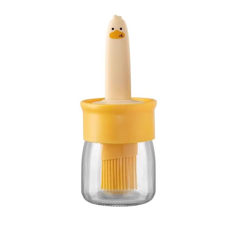 5 Yuan Newcomer Discount: Heat-Resistant Glass Oil Bottle with Silicone Brush for Home Baking & BBQ