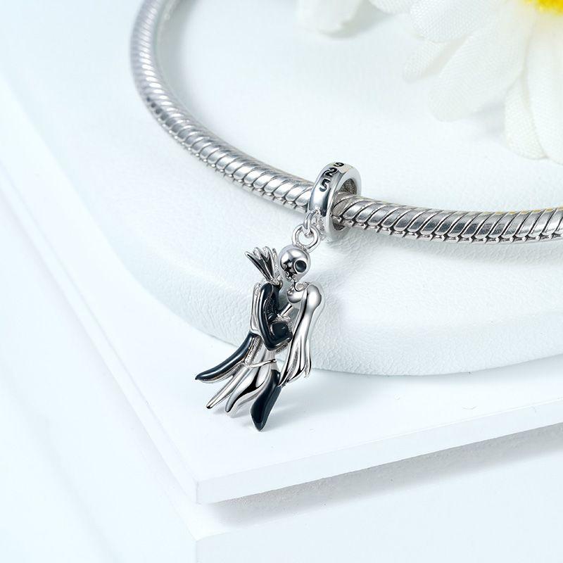 925 Silver Princess & Couple Dangle Charms Fit European Bracelets, Enamel & Crystal Beads for Women DIY Jewelry