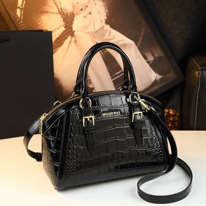 New Leather Embossed Texture Double Handle Design for Commuting and Travel Single Shoulder Crossbody Bag