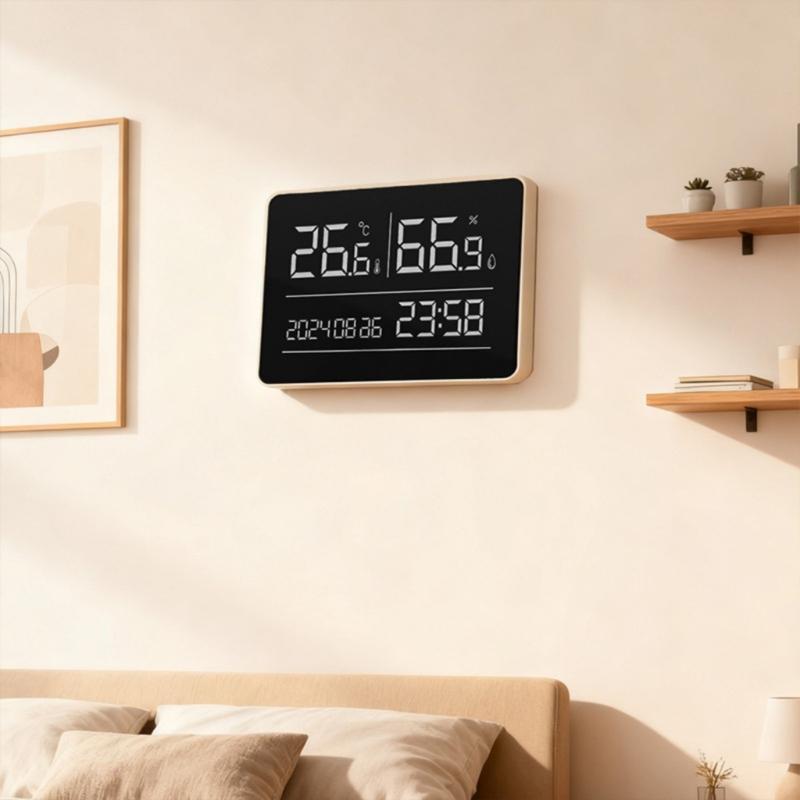 Electronic Clock Featuring Accurate Thermometers Hygrometer&Digital Calendar Suitable for Indoor Environment Monitoring