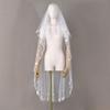 Elegant 2 Tiered Bridal Veils with Flower Studs Perfect For Wedding Ceremony And Bride PhotoShoots Occasion