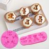 3 Pieces Bear Silicone Mold Valentine’s Day Fondant Mold Cute Bear Chocolate Fondant Mold for Chocolate Candy Gum Paste Crafting Polymer Clay Cake