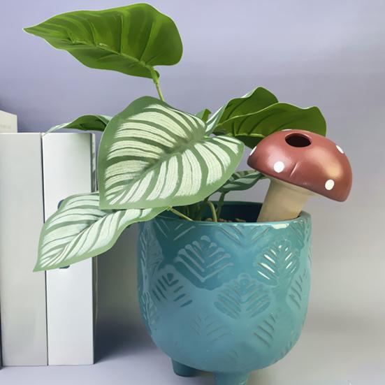 4 ks Zavlažovací hroty pro rostliny Terakotové samozavlažovací koule pro pokojové a venkovní rostliny Tvar houby Automatický zavlažovač rostlin na dovolenou