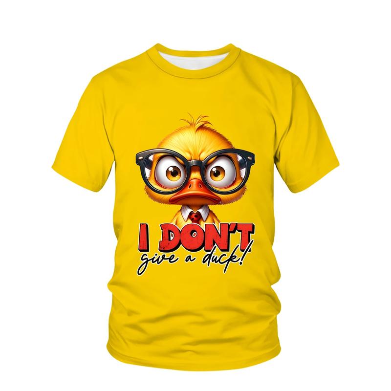 Cute Animal Duck Graphic Men T Shirt 3D Printed Cartoon Short Sleeve Round Neck T-Shirt Fashion Casual Summer Tee Shirts Tops