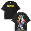 2026 New Invincible Grand Regent Thragg Unisex Washed Shirt Summer Vintage 100cotton Y2k Mens Fashion Oversize Graphic Tshirt