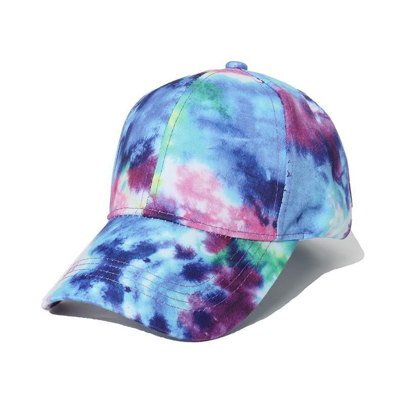 New Fashion Colorful Tie-Dye Baseball Cap Spring Men'S And Women'S Trend Lovers Hat Outdoor Sports Adjustable Sun Graffiti Bones