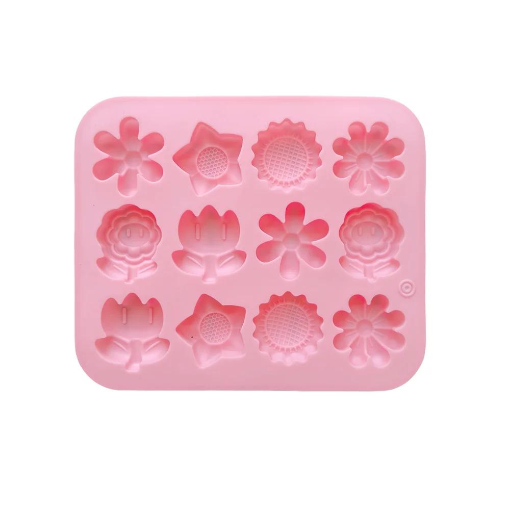 Flower Candy Molds Silicone DIY Chocolate Molds Ice Cube Gummy Pudding Molds for Desserts Making Cake Decoration Baking Tools