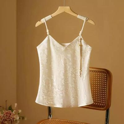2024 New Women's V-neck Chinese Style Jacquard Camisole - Chic Summer Sleeveless Top