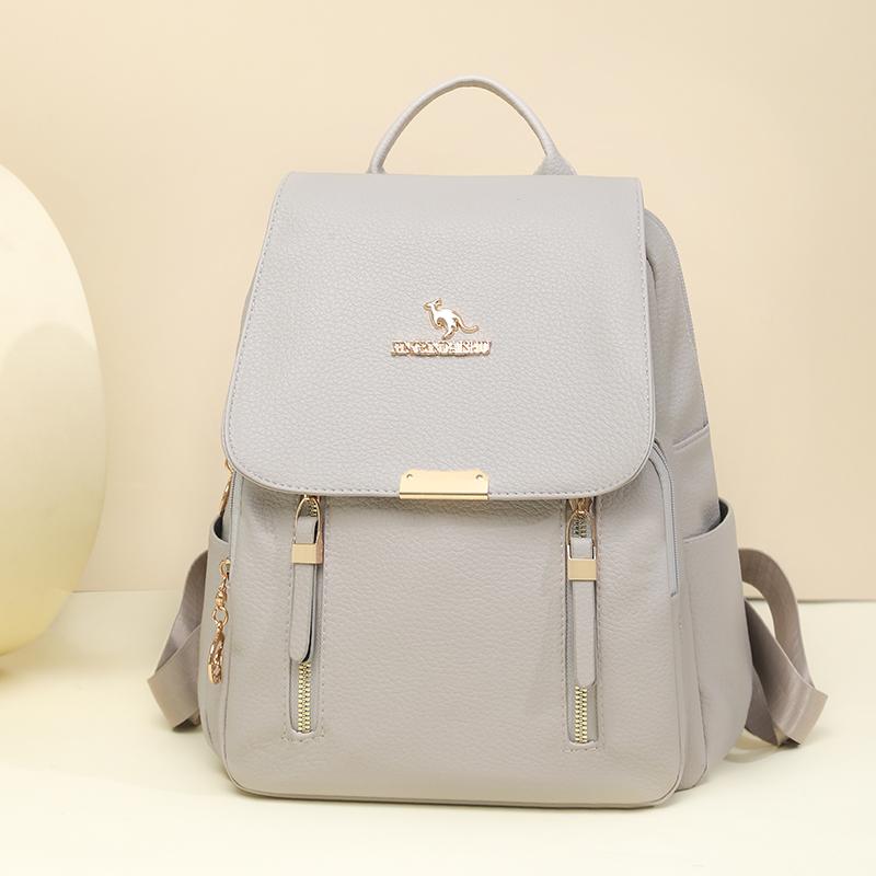 PU Rucksack Damen Mehrschichtiger Reißverschluss Rucksack