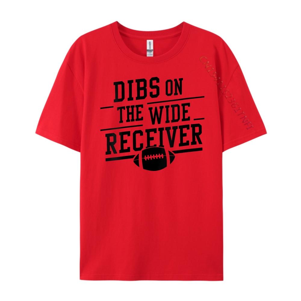 Womens Dibs On The Wide Receiver Football Wife Qb Plain Shirt Comfortable Unisexs T Shirt S