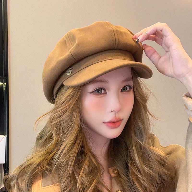 

Британская ретро восьмиугольная шляпа корейская версия все сочетается показывает лицо берет литературная и художественная японская шляпа газетчика M（56-58cm）