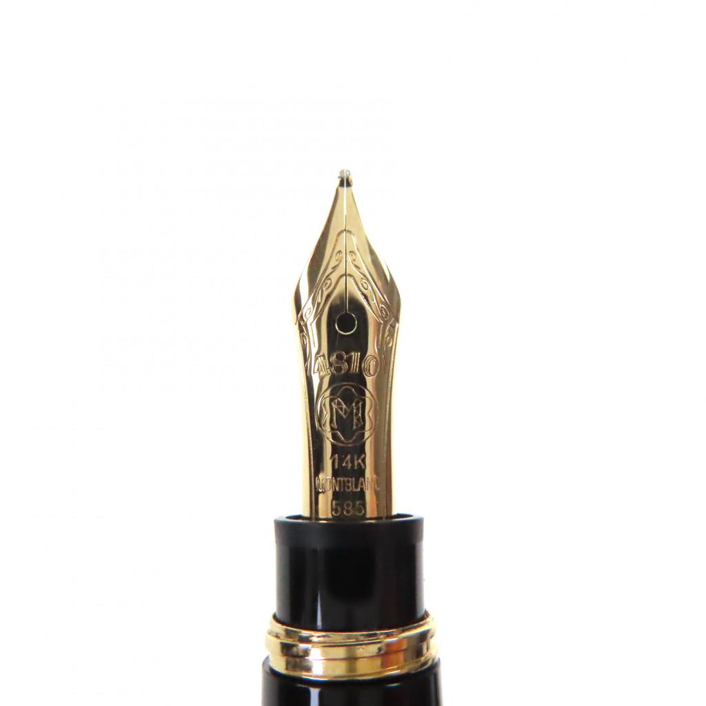 Great MONTBLANC Fountain Pen Meisterstuck Mozart White Star Black Gold 14K Mens Used