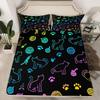 Bedding Set Cute Animals Kawaii Cats Kids Gradient Neon Sheets