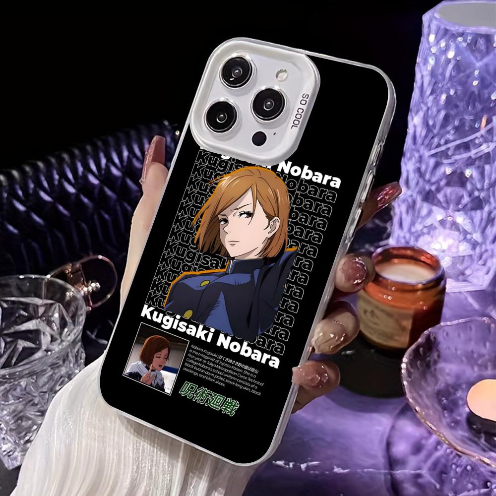 

Jujutsu Kaisen Nobara Mobile Phone Case for iPhone 17 16 15 14 13 12 11 X XR XS 8 7 Air Pro Max Plus White Translucent Cover iPhone XS