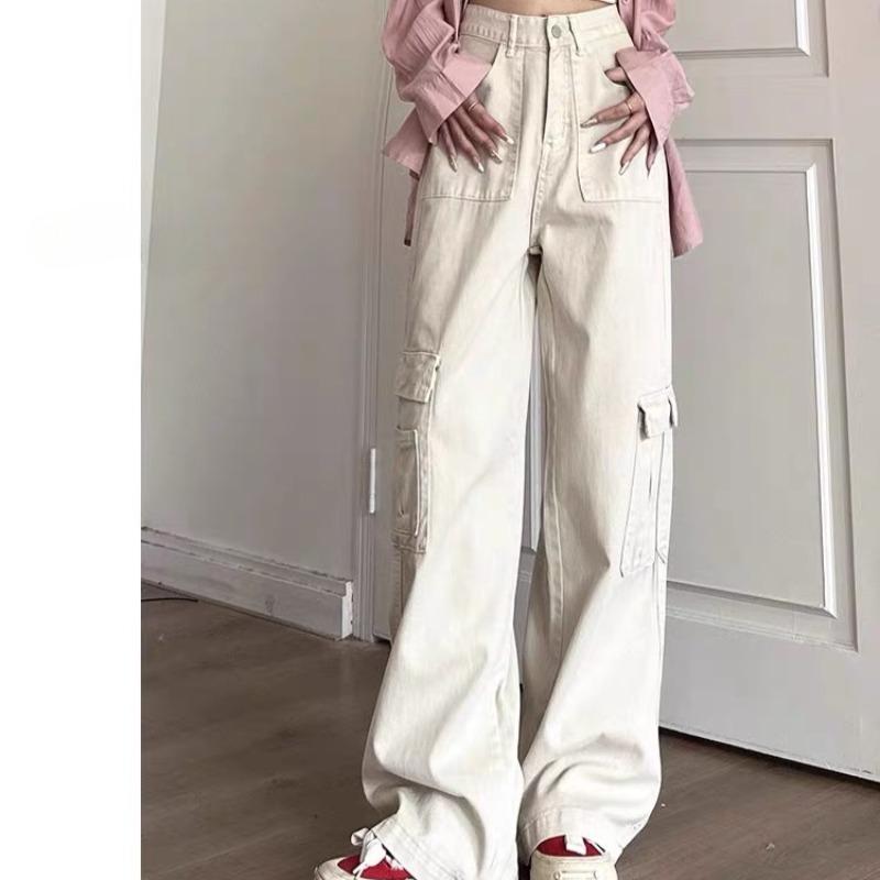 Spring and Autumn Women's New Retro High Street Loose Wide Leg Casual Pants