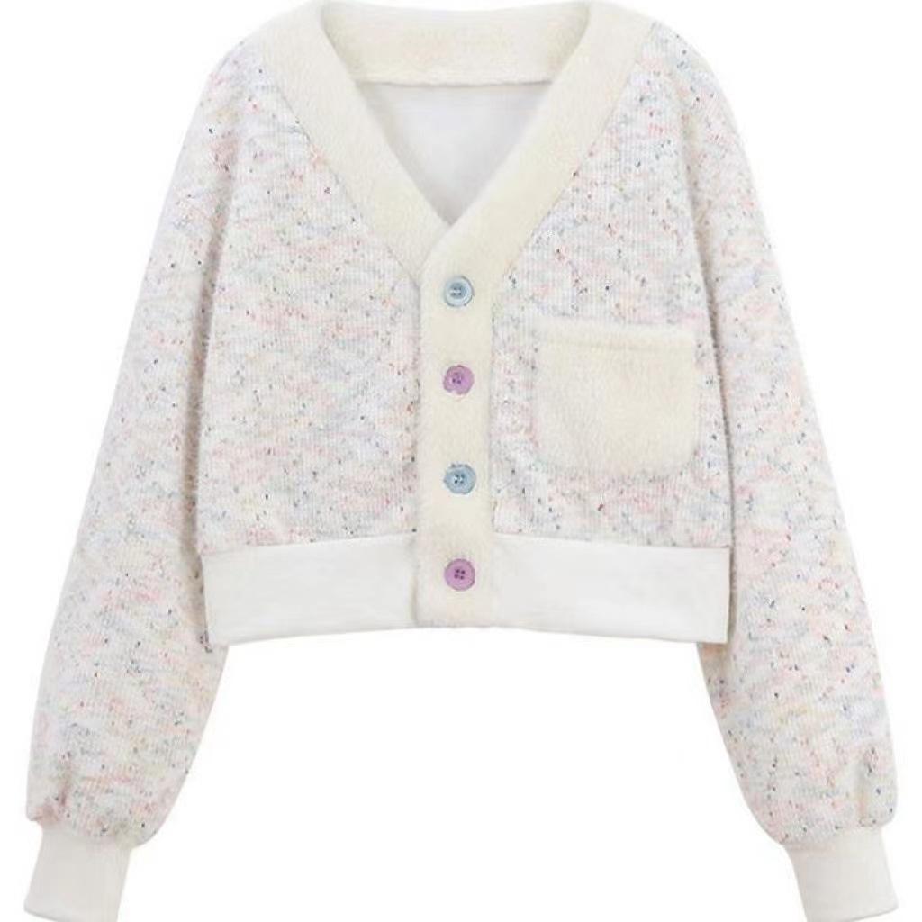 Short Knitted Cardigan Spring and Autumn Temperament Sweater Women's Coat