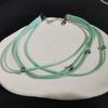 Colier choker cu mărgele din oțel titan, simplu, cu șnur din piele întoarsă, lanț pentru claviculă, bijuterii de petrecere, colier guler dulce și cool
