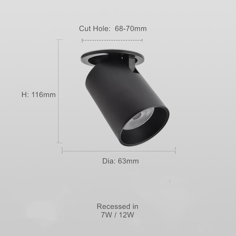 LED Downlight Dimmable Embedded Foldable Ceiling Lamp Spot Adjustable Nordic Lighting 7W 12W Indoor Kitchen Folding Spotlights