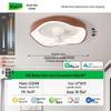Mid-Century Walnut Wood Grain 360° Oscillating Fan Light for Bedroom or Children's Room