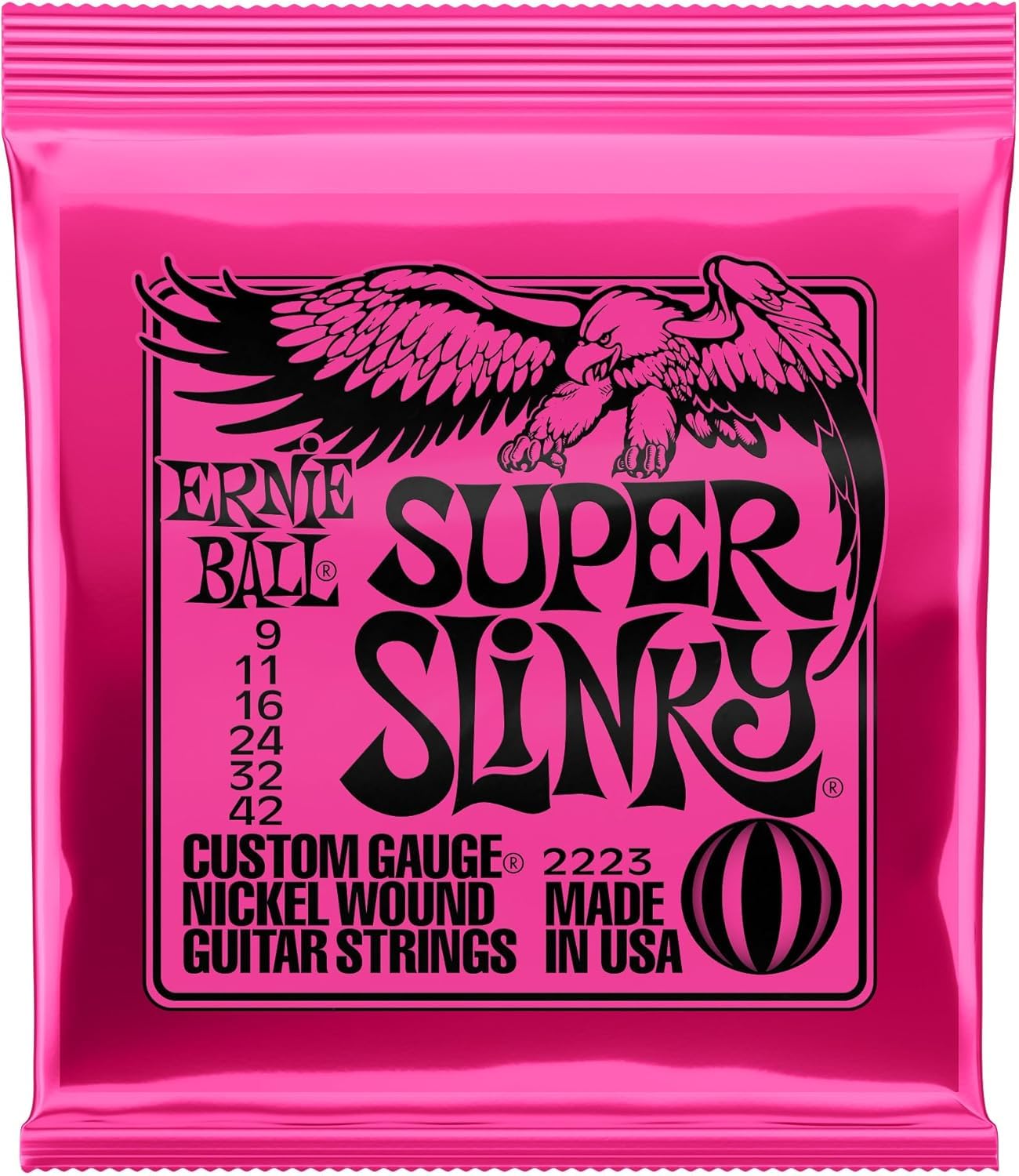 

ERNIE BALL Electric Guitar Strings Super Slinky 2223 09-42 рожевий