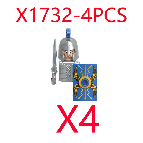 MOC Mittelalterliche Burg Grüner Drachenritter Figuren Bausteine Antiker Römischer Soldat Waffe Schild Kriegspferd Jungen Spielzeug Geschenk K149