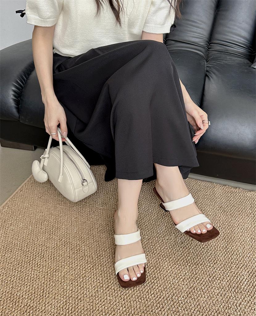 2025 summer new retro stiletto sandals wear soft-soled open-toed summer high-heeled outer wear cool slippers women