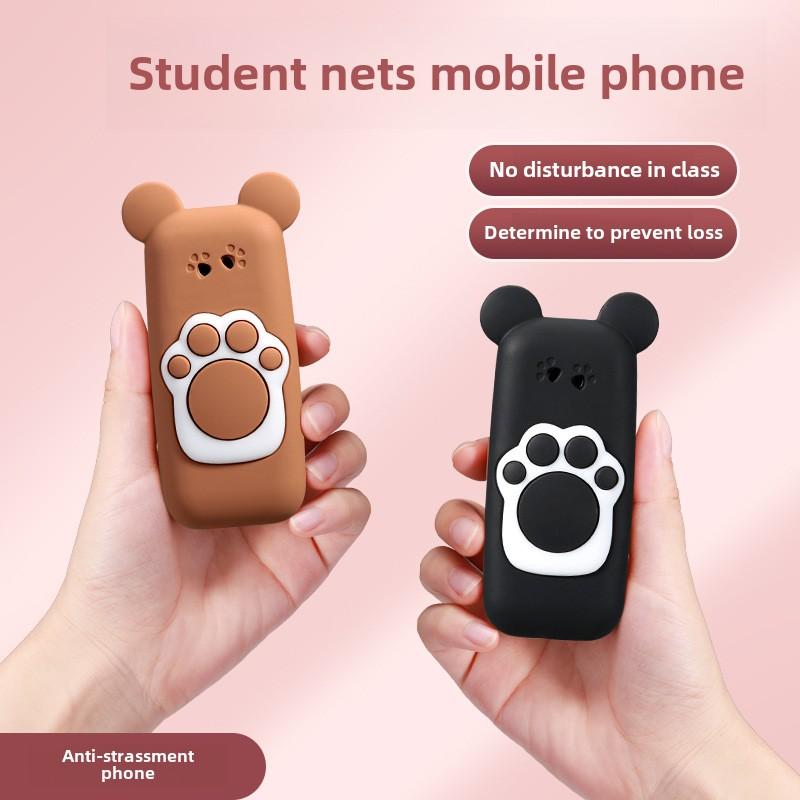 Gewalttätiger Bär Niedliche Kinderpositionierung Studentenhandy Mini-Cartoon Internetsucht beenden Kleines Handy 4G Pass