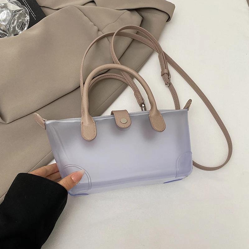Transparent PVC Ladies Small Handbags Stadium Approved Women Clear Bag Fashion Waterproof Casual Simple Crossbody Shoulder Bags
