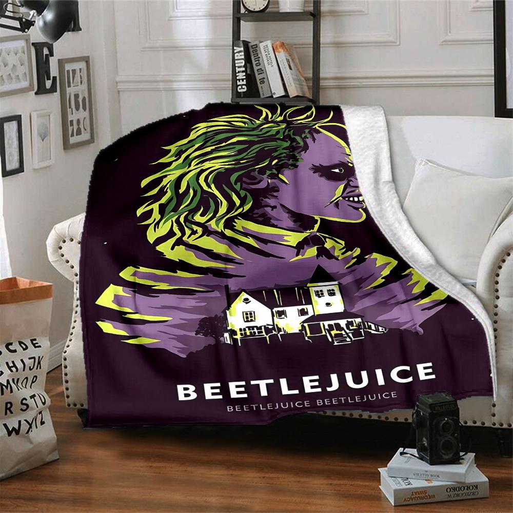 1pc BEETLEJUICE Blanket Lightweight Flannel Throw For Sofa, Bed, Travel, Camping, Livingroom, Office, Couch, Chair, And Bed