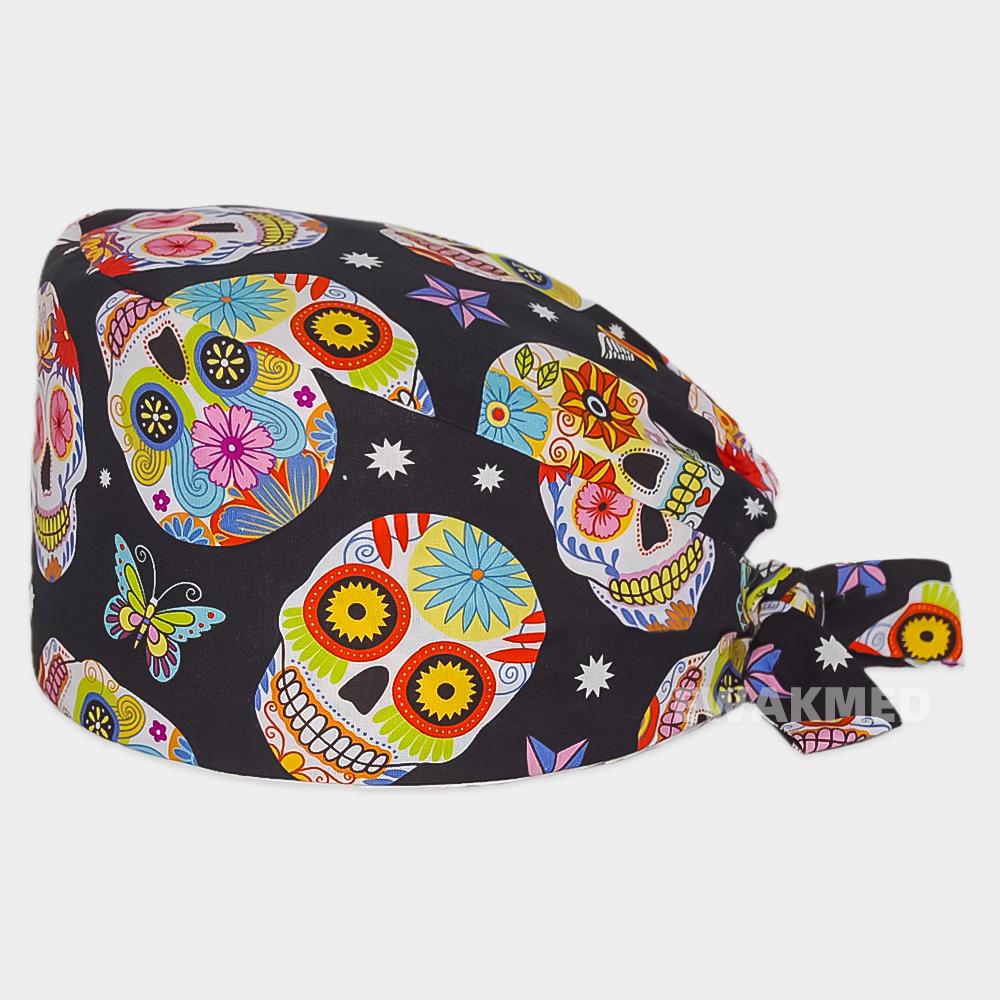 Women Men Scrub Caps Cotton Cartoon Printed Chef Spa Beauty Clinic Dentist Working Hat Nurse Doctor Surgical Hats Unisex Baotou Cap