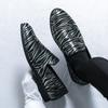 Fashion New Men's Stripe Pattern Loafers Hip Hop Rock Casual Shoes Male Wedding Dress Homecoming Footwear Zapatos Hombre
