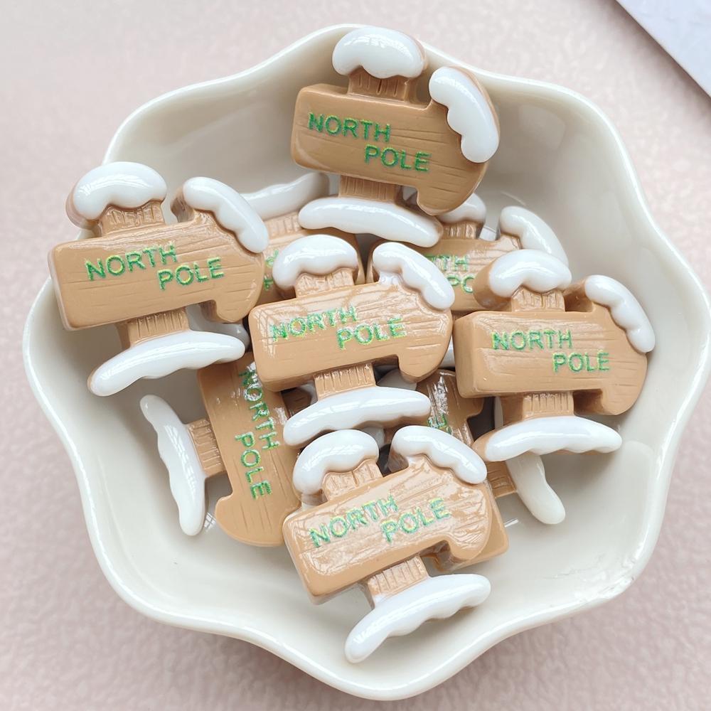 10Pcs New Cute Resin Cartoon Christmas Snowman, Tree Series Flat Back Scrapbooking DIY Jewelry Craft Decoration Accessories