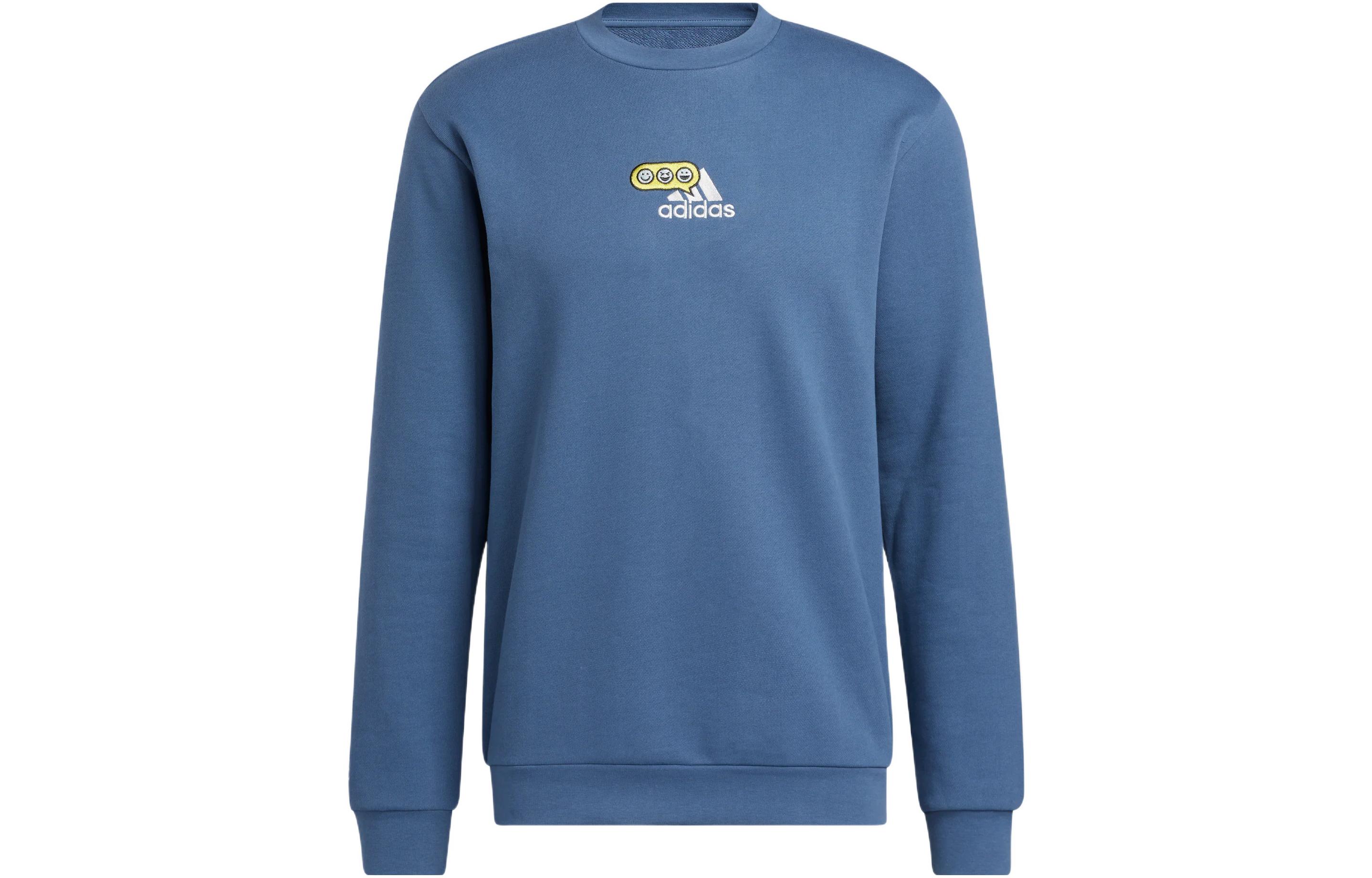 Adidas Sweatshirts Men s Asphalt Gray Crew Neck Moderate Regular HK6747 M