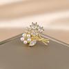 Mini Cute Opal Clover Flower Brooches for Women CZ Crystal Rhinestone Flower Lapel Pin Clothing Kawaii Korean Jewelry