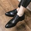 European Station Men Fashionable Derby Shoes Pointed Toe Classic Lace Business Wear Leather Shoes Black Brown 37-45 Men Shoes