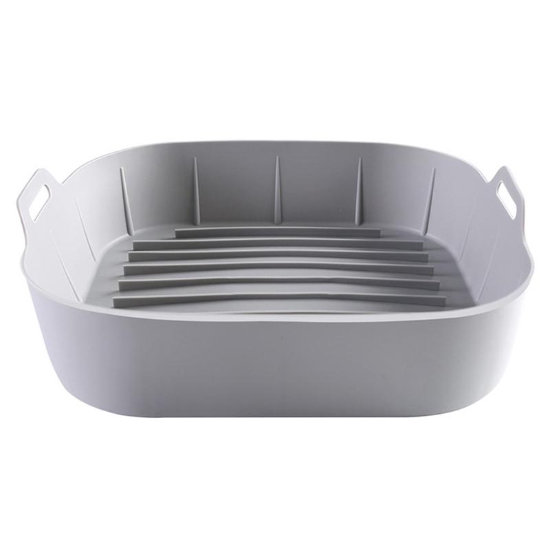 

Силиконовая кастрюля для аэрофритюрницы 22 см, корзина для аэрофритюрницы, антипригарный противень для выпечки в духовке 22*19.5*5cm серый