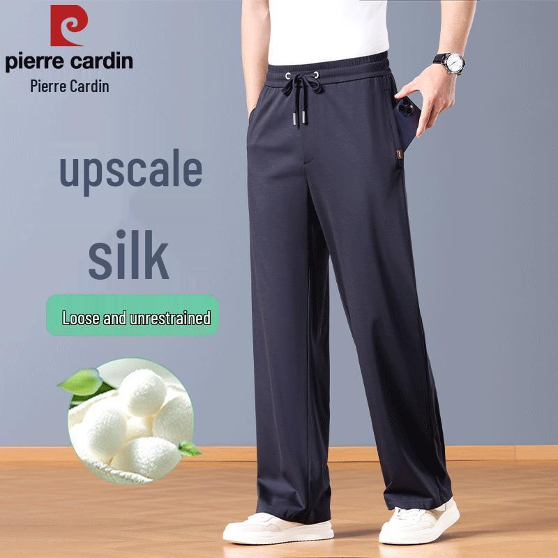 Pierre Cardin Men's Summer Silk Blend Casual Straight-Leg Pants