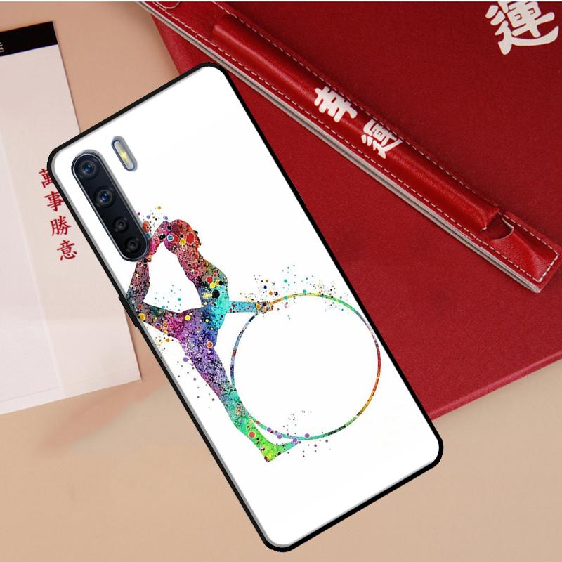 Gymnastics Watercolor Printing Case For Oppo A94 A18 A74 A57 A17 A77 A38 A58 A78 A98 A54 A80 A60 A40 A96 A76 A16 A15 A5 Pro