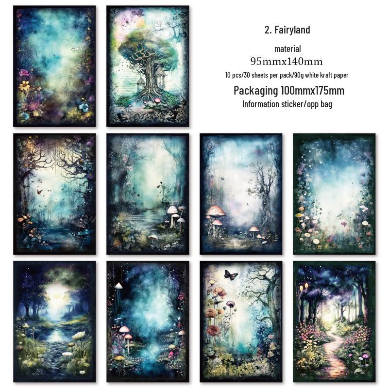 Yan Ji Dreamy Forest Retro Paper Background Sticky Notes for Journals No Specifications