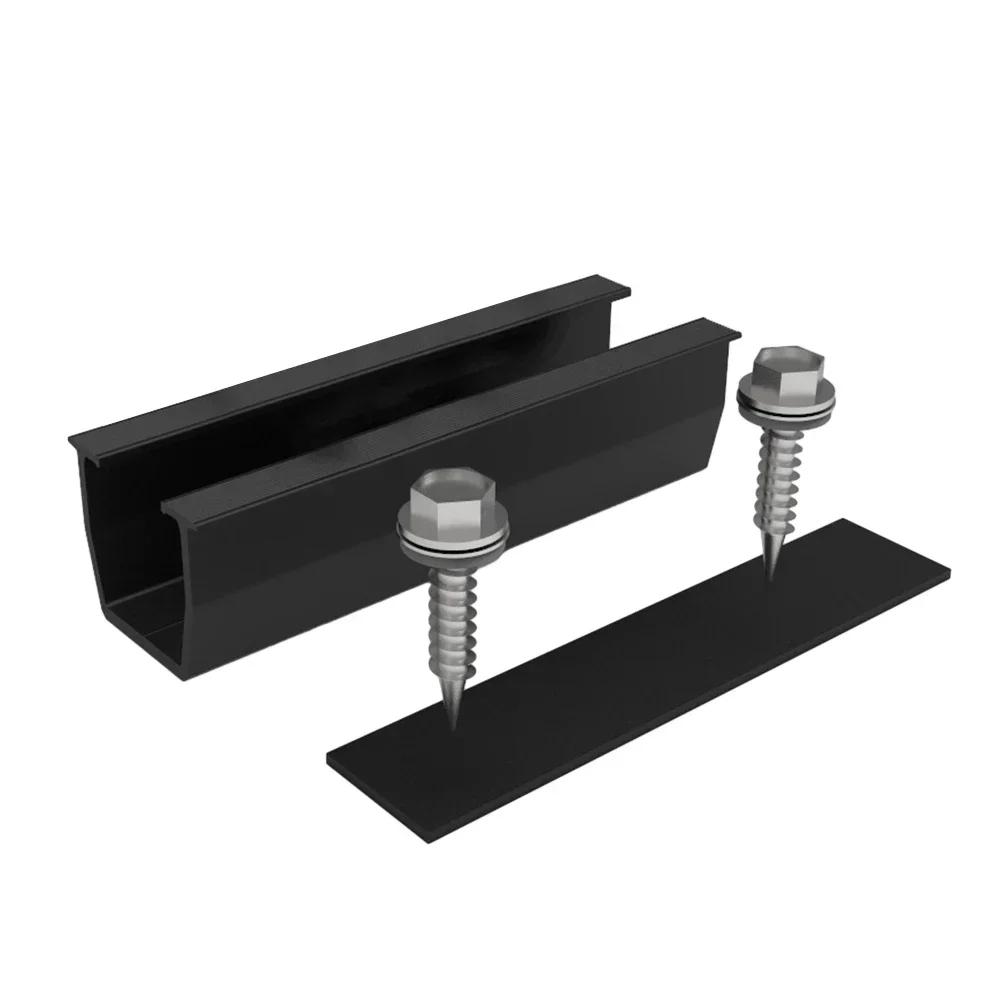 Solar Module Bracket PV Mounting Rail 12CM Trapezoidal Roof Photovoltaic Solar Mounting System Mounting Guide Rail Bracket
